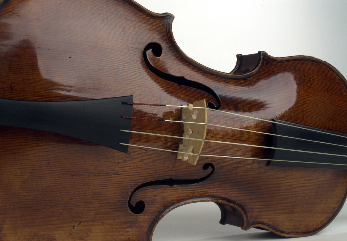 Close up of a baroque viola