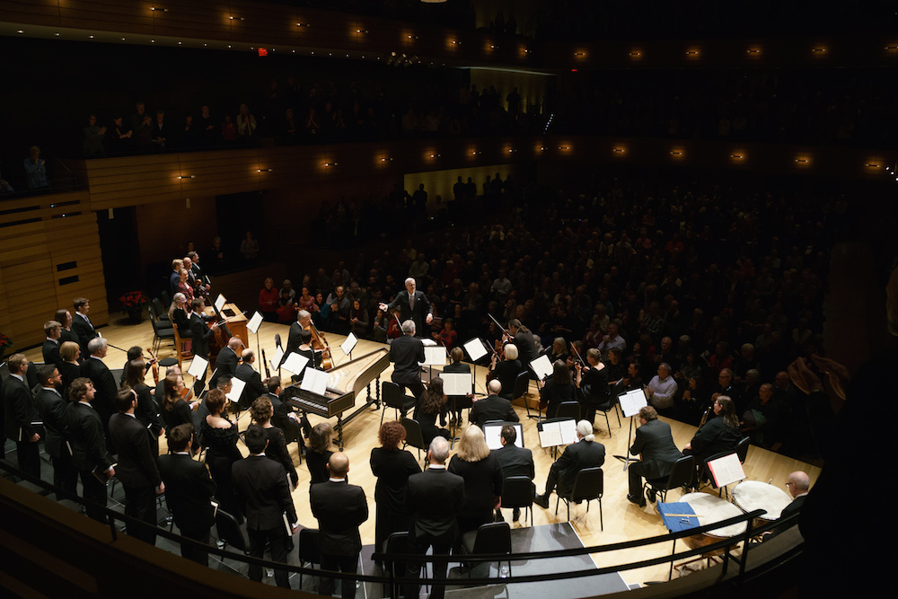 Tafelmusik Baroque Orchestra and Chamber Choir performing Handel Messiah at Koerner Hall, TELUS Centre, 2017. Photo by Jeff Higgins.