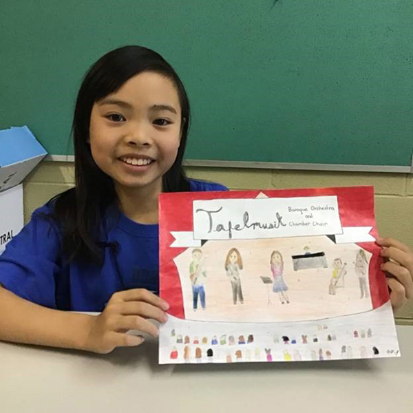 Mia L, a student who attended Tafelmusik's education concerts