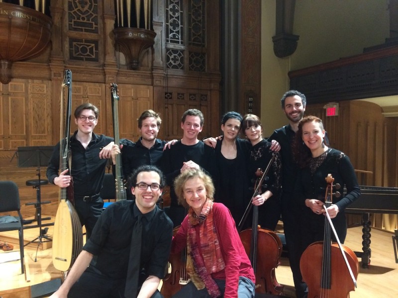 Keiran Campbell (centre back) with the cello class of TWI 2017 and cello faculty Christina Mahler.