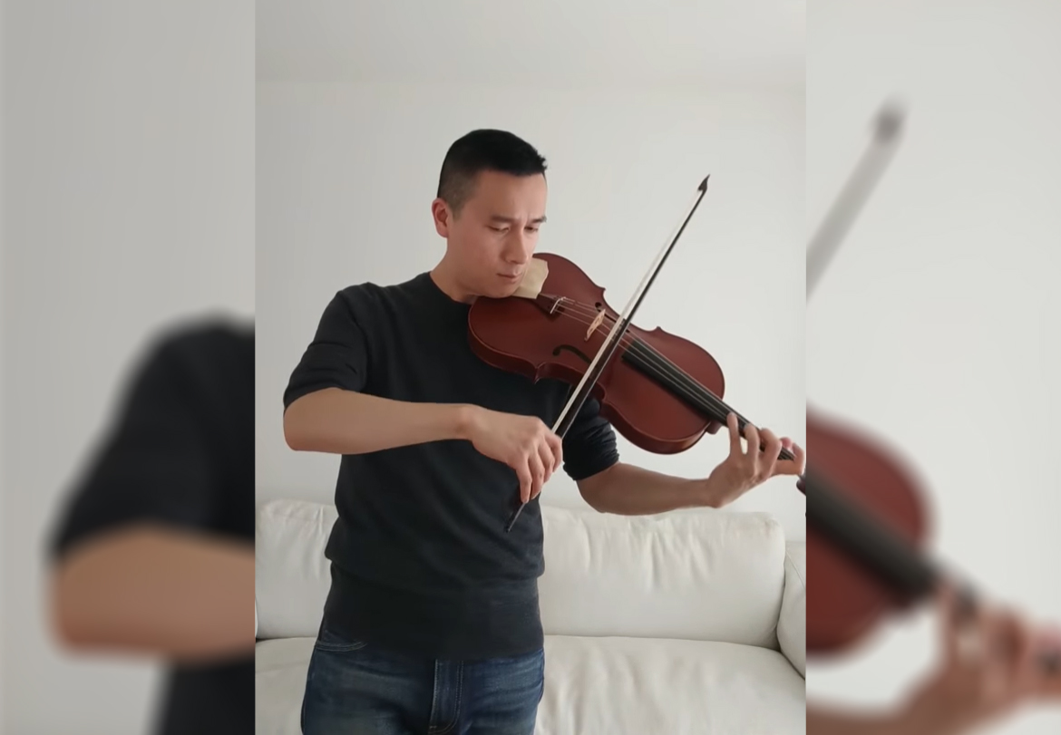 Musician playing a viola