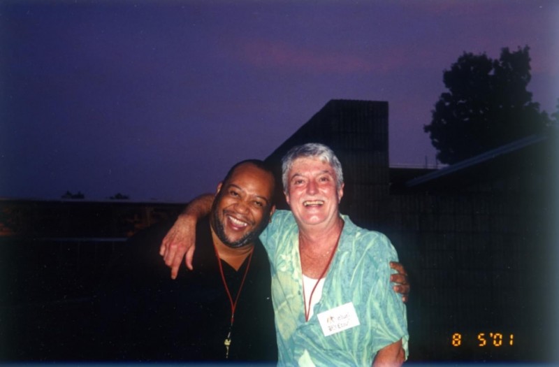 Michael with his dear friend Washington McClain at the Amherst Music Festival. Photo by Alison Melville.