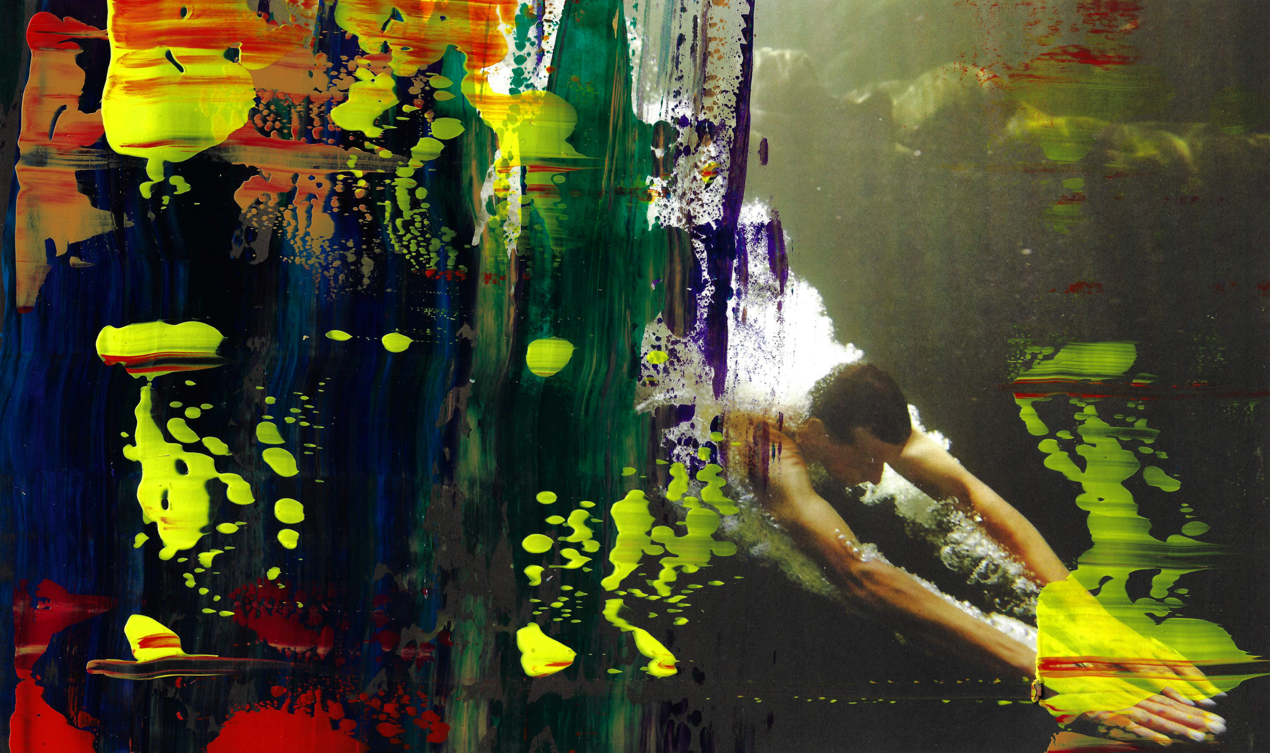 Diver with paint overlaid